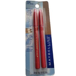 Maybelline Expert Wear Twin Brow and Eye Pencils 104 Light Brown SEALED New